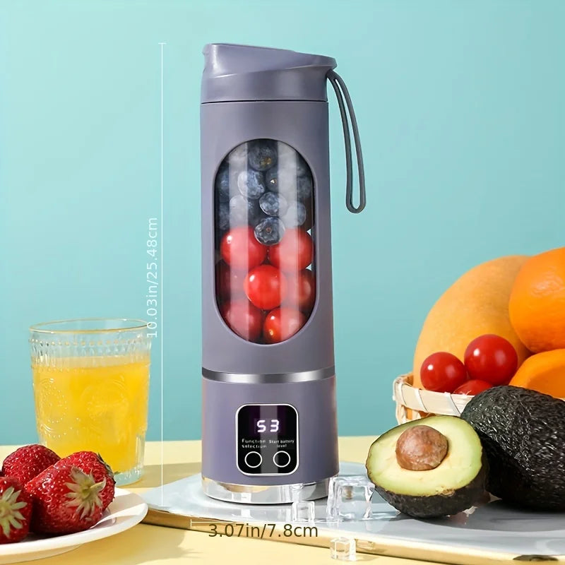 Portable Juicer with LED Display 450ml – USB Rechargeable