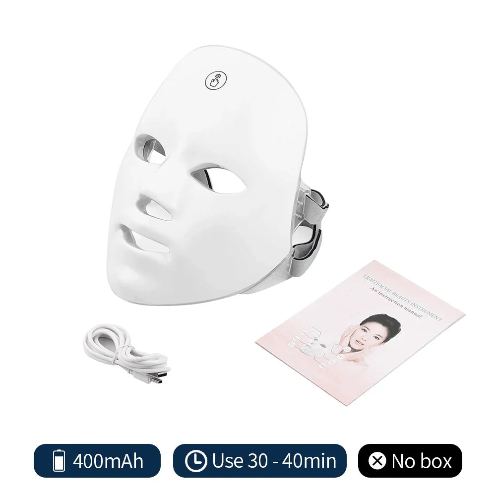 7 Colors Facial LED Mask Skin Rejuvenation Anti-acne Wrinkle Removal Brightening Skin Beauty Mask