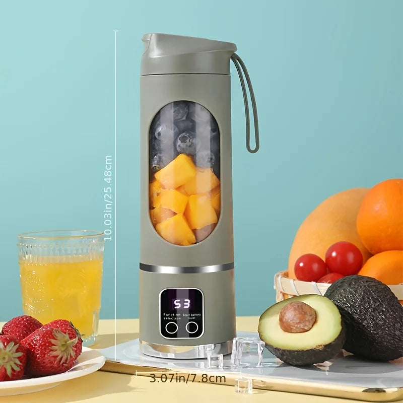 Portable Juicer with LED Display 450ml – USB Rechargeable